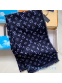 Louis Vuitton Pied-De-Poule Stole Monogram Scarf 70x200cm Blue 2020