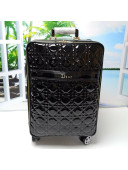 Dior Patent Cannage Luggage 20 inches Black 2021