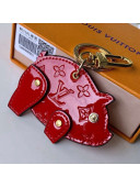 Louis Vuitton Monogram Vernis Leather Pig Bag Charm & Key Holder M64181 Red 2019