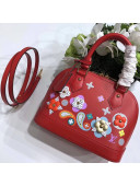 Louis Vuitton Monogram Flower Epi Alma BB Bag M53513 Red 2017