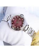 Cartier Classic Mechanical Watch Burgundy 33MM 07 2019 