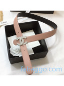 Chanel Calfskin Belt 30mm with Pearl CC Buckle Nude 2020