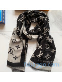 Louis Vuitton Miss LV Wool Silk Scarf 70x200cm M76170 Black 2020