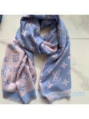 Louis Vuitton Miss LV Wool Silk Scarf 70x200cm M76170 Blue/Pink 2020