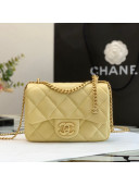 Chanel Lambskin & Enamel Mini Flap Bag AS3113 Yellow 2022