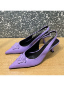 Versace Medusa Patent Leather Slingback Pumps 6cm Purple 2022