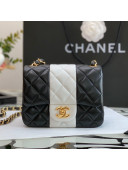 Chanel Lambskin Mini Square Flap Bag A35200 White/Black 2022