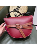 Loewe Small Gate Bag in Soft Calfskin Burgundy/Rosy 2022 Top