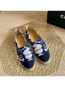 Chanel Print Espadrilles Navy Blue 2021 112302