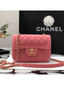 Chanel Velvet Mini Flap Bag AS2957 Pink/Gold 2022