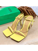 Bottega Veneta Stretch Lambskin Chain Sandals 9cm Yellow 2021