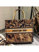 Dior Orange Dior Book Tote in Monkey Animal Embroidered Canvas Bag 2020