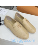 Chanel Lambskin Crystal CC Loafers G36343 Beige 2020