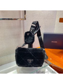 Prada Shearling Shoulder Bag 1BC292 Black 2022