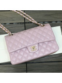 Chanel Shiny Lambskin Classic Medium Flap Bag A01112 Light Pink 2021