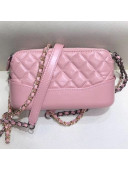 Chanel Quilted Vintage Leather Gabrielle Clutch with Chain A94505 Light Pink 2019