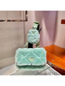 Prada Shearling Shoulder Bag 1BC292 Green 2022