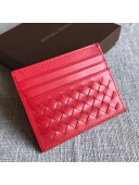 Bottega Veneta Woven Credit Card Case/Holder Red 2021