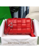 Bottega Veneta Padded Cassette Medium Crossbody Messenger Bag Red/Silver 2020