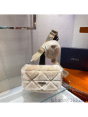 Prada Shearling Shoulder Bag 1BC292 Apricot 2022