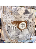 Hermes Silk & Cashmere Square Scarf 140x140cm H2081012 Grey 2020