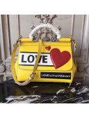 Dolce&Gabbana Medium/Large Sicily Bag in Dauphine Calfskin with Appliques Yellow 2018