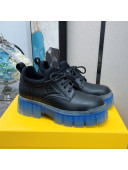 Fendi Force Calfskin FF Lug Sole Lace-up Black/Blue 2021