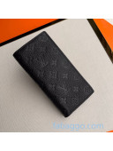 Louis Vuitton Men's Brazza Wallet in Monogram Embossed Leather M69038 Black 2020