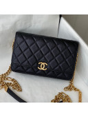 Chanel Grained Calfskin & Gold-Tone Metal Wallet on Chain WOC AP2332 Black 2021