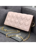 Dior Lady Dior Rectangular Clutch in Cannage Lambskin Pink 2018