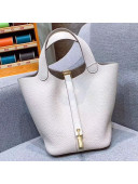 Hermes Picotin Lock 18cm/22cm in Clemence Leather with Gold Hardware Cream White (All Handmade)