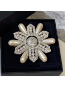 Chanel Crystal Pearl Bloom Brooch AB2272 2019