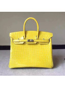 Hermes Birkin 30/35 Imported Crocodile Leather Bag Yellow (SHW)