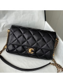 Chanel Lambskin Chain Medium Flap Bag AS2563 Black 2021