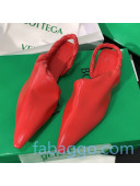 Bottega Veneta Lambskin Flat Slingbacks Red 2020