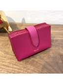 Celine Accordeon Card Holder in Grained Calfskin Rosy 2020