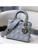 Dior MY ABCDior Small Bag in Cannage Leather Light Grey 2019