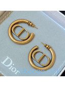 Dior CD Hoop Small Earrings Aged Gold 2020