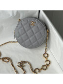 Chanel Grained Calfskin Round Clutch with COCO Chain Gray 2021