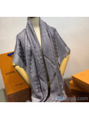 Louis Vuitton Wool & Silk Monogram Scarf 140x140cm Grey 2020