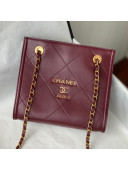 Chanel Calfskin Vertical Small Shopping Bag AS2750 Burgundy 2021