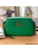 Gucci GG Marmont Small Shoulder Bag With Enamel Hardware 447632 Green 2021