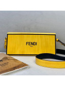 Fendi Wood and Leather Horizontal Box Mini Bag Yellow 2021