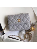 Chanel Quilted Lambskin Waist Bag With Metal Ball AP1465 Grey 2020