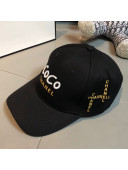 Chanel Coco Canvas Baseball Hat Black 2021