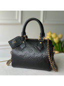 Louis Vuitton Speedy BB in Black Monogram Embossed Leather M57111 Black 2020