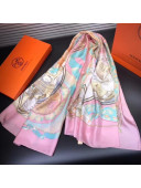 Hermes Silk Print Square Scarf 140x140cm HE04 Pink 2020