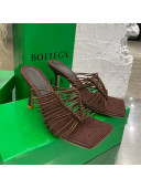 Bottega Veneta Stretch Strap Heel Sandals 9cm Chocolate Brown 2021