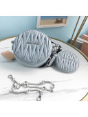 Miu Miu MATELASSÉ Leather Round Shoulder Bag 5BH191 Pale Blue 2021