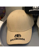 Balenciaga Cotton Baseball Hat Beige 2021 26